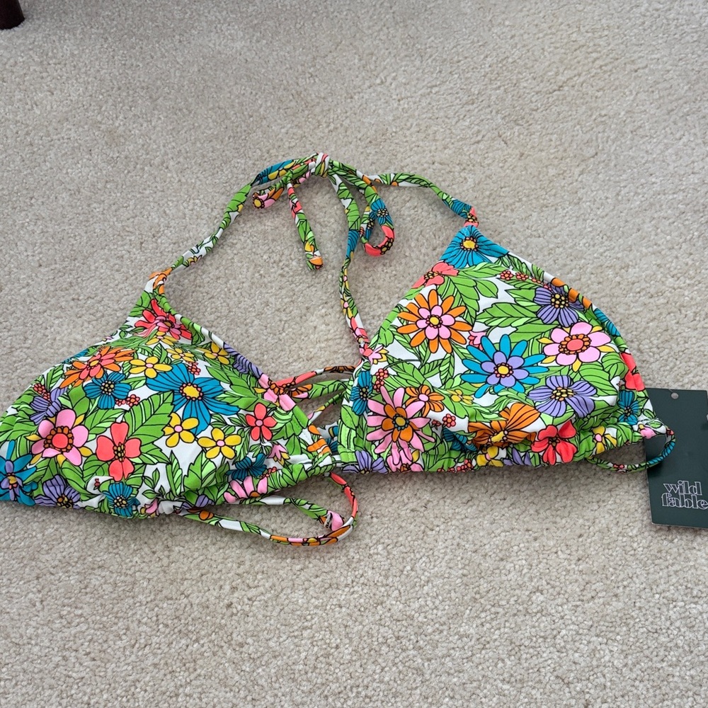 Wild Fable Colorful Floral Bikini Top